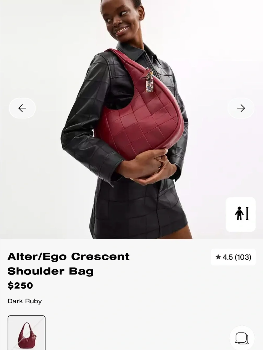 Coach Coachtopia Alter/Ego Crescent Shoulder Bag Dark Ruby CCM62 Quilted Hobo